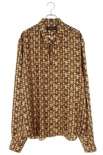 LOUISVUITTON 26SS Monogram Overlap All-Over Silk Long Sleeve Size 6L