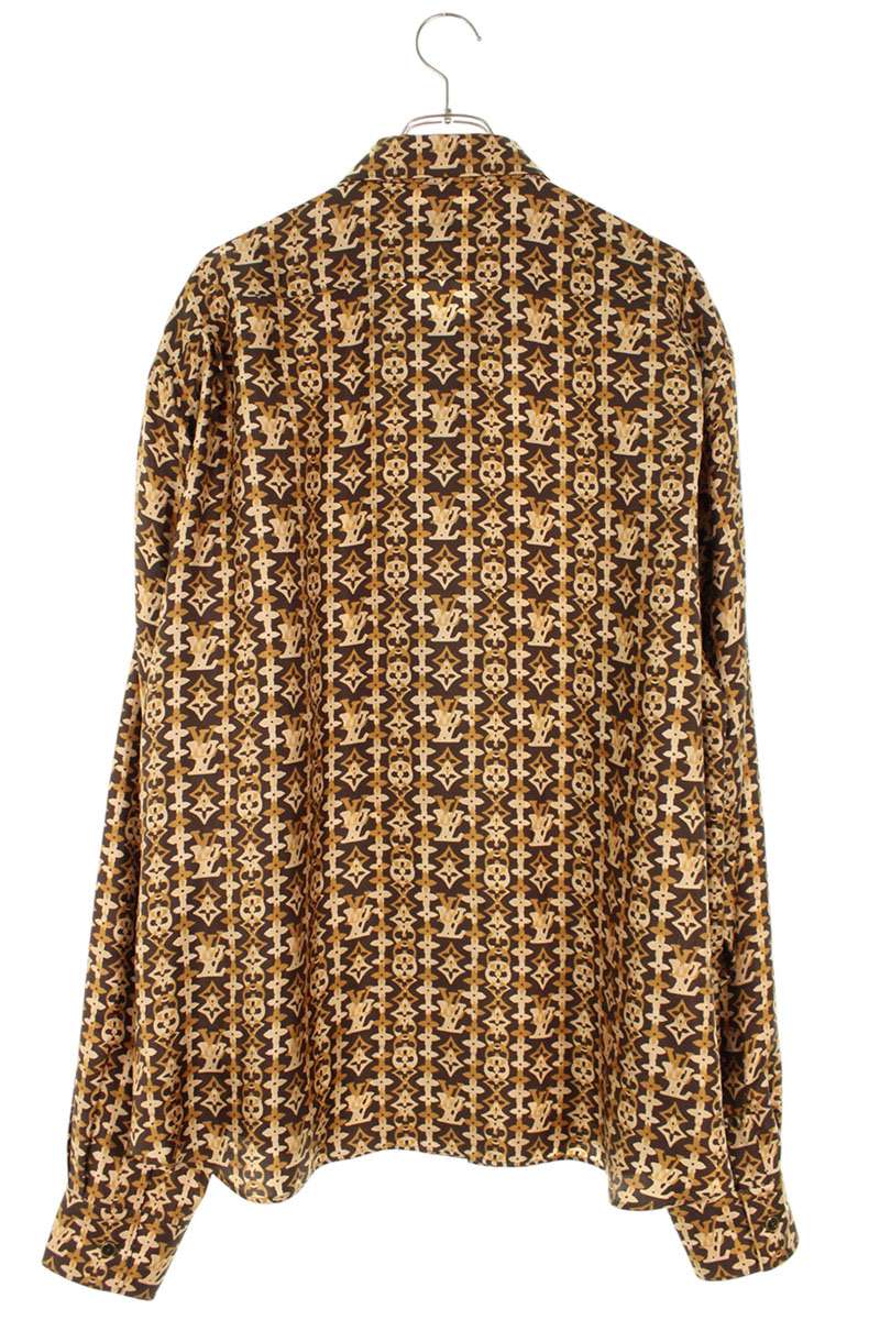 LOUISVUITTON 26SS Monogram Overlap All-Over Silk Long Sleeve Size 6L