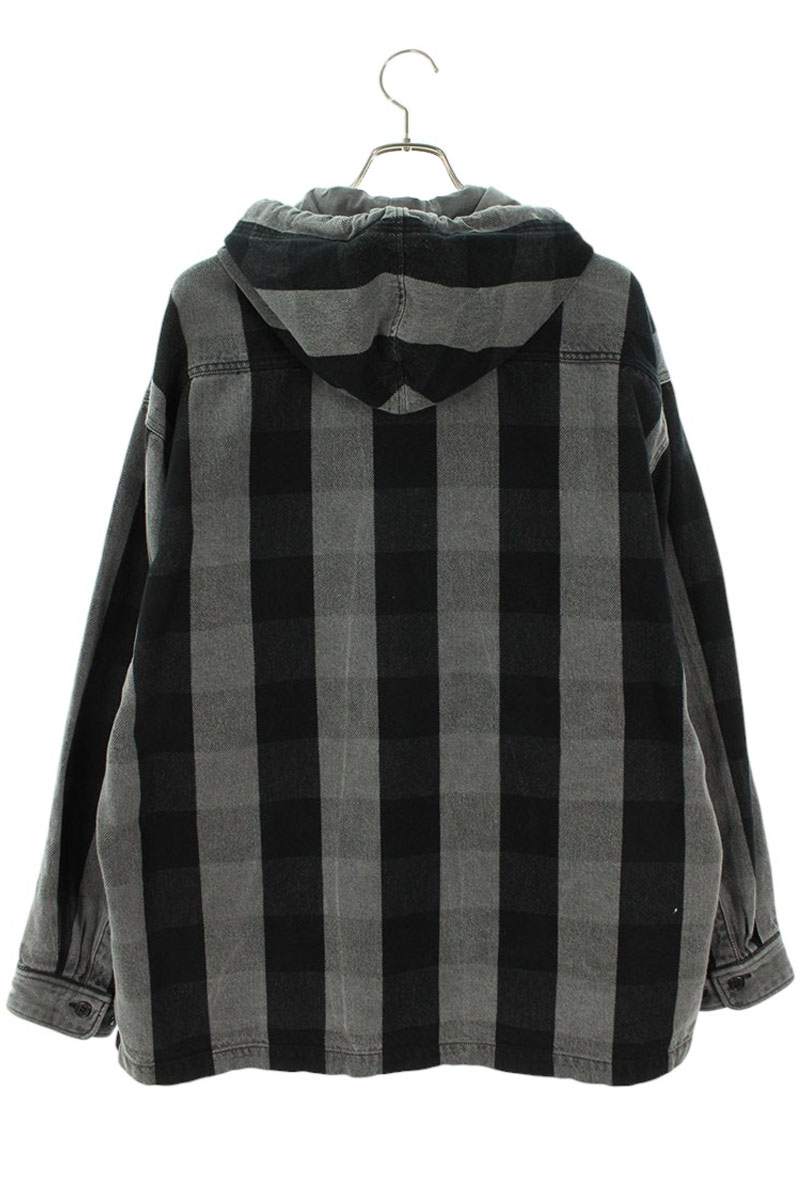 DESCENDANT Hooded Check Long Sleeve Shirt Multi Cotton Size L