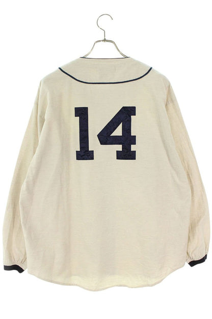 DESCENDANT Front Logo Baseball Long Sleeve Shirt Multi Cotton Size L