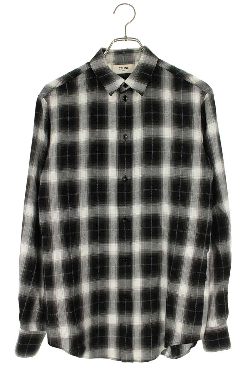 CELINE 19SS Ombre Check Viscose Blend Long Sleeve Size XS