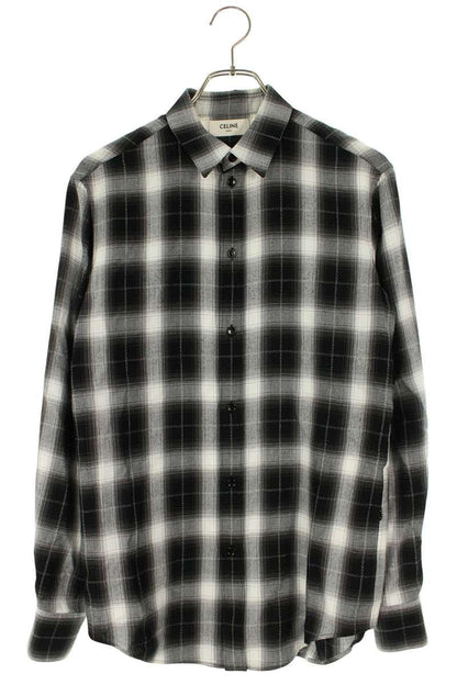 CELINE 19SS Ombre Check Viscose Blend Long Sleeve Size XS