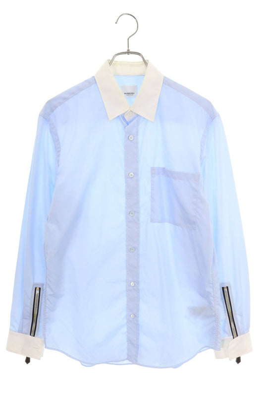 Burberry Cotton Long Sleeve Shirt Blue x White Size 38
