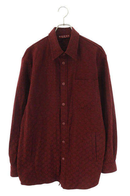 GUCCI 25SS GG Canvas Cotton Blend Long Sleeve Shirt Size L