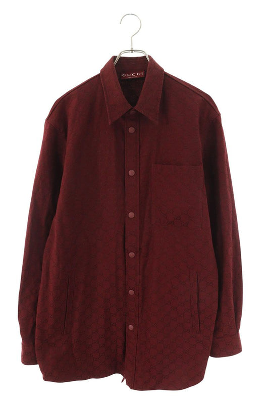 GUCCI 25SS GG Canvas Cotton Blend Long Sleeve Shirt Size L
