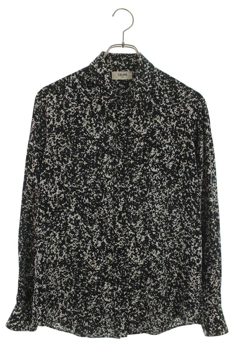CELINE Viscose Classic Marble Long Sleeve Shirt Size XXL