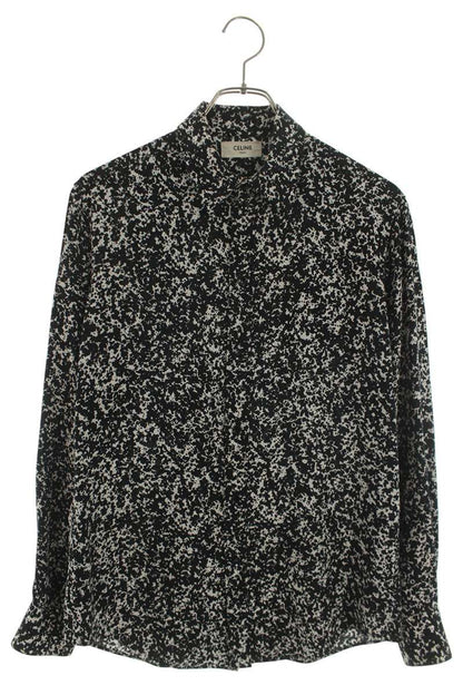 CELINE Viscose Classic Marble Long Sleeve Shirt Size XXL