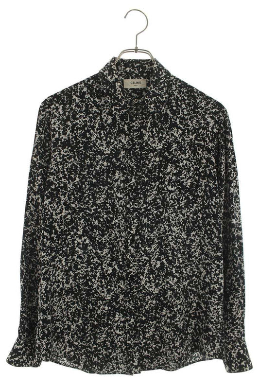 CELINE Viscose Classic Marble Long Sleeve Shirt Size XXL