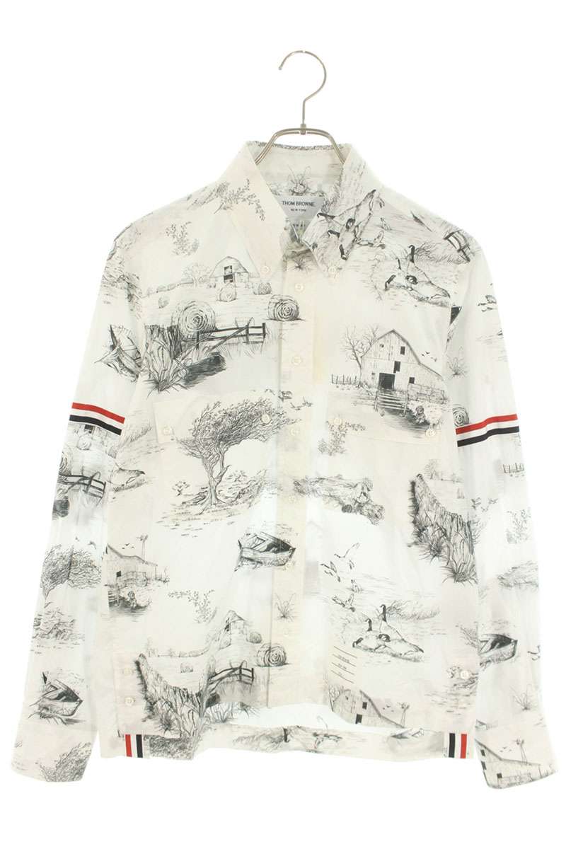 THOM BROWNE Toile All-Over Pattern Long Sleeve Shirt Size 1