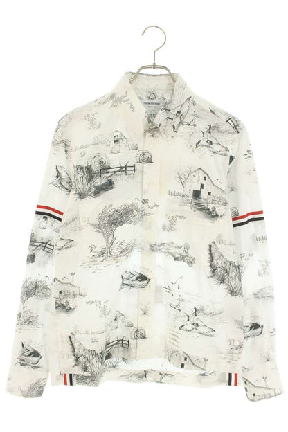 THOM BROWNE Toile All-Over Pattern Long Sleeve Shirt Size 1