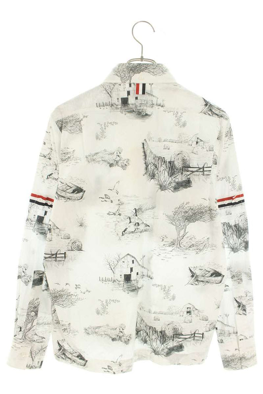 THOM BROWNE Toile All-Over Pattern Long Sleeve Shirt Size 1