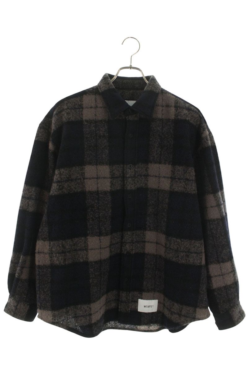 Wtaps 25AW Long Sleeve Shirt Gray x Blue Size M