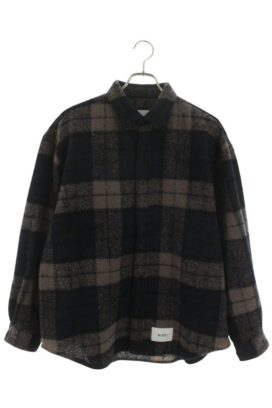 Wtaps 25AW Long Sleeve Shirt Gray x Blue Size M