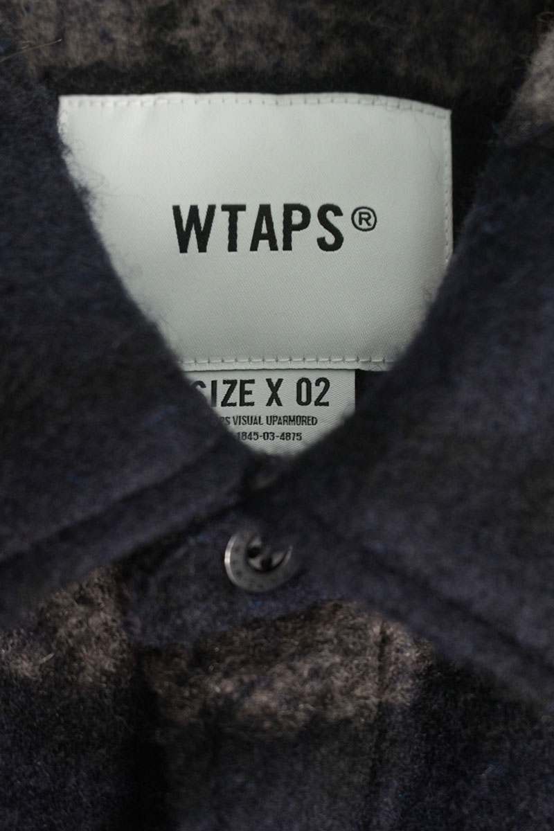 Wtaps 25AW Long Sleeve Shirt Gray x Blue Size M