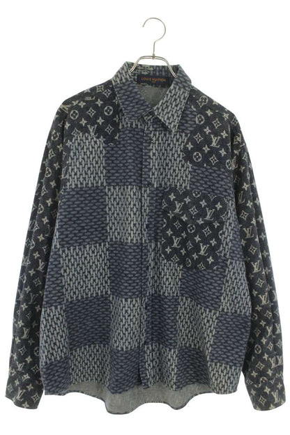 LOUISVUITTON 20AW Monogram Wave Giant Damier Flannel Size L