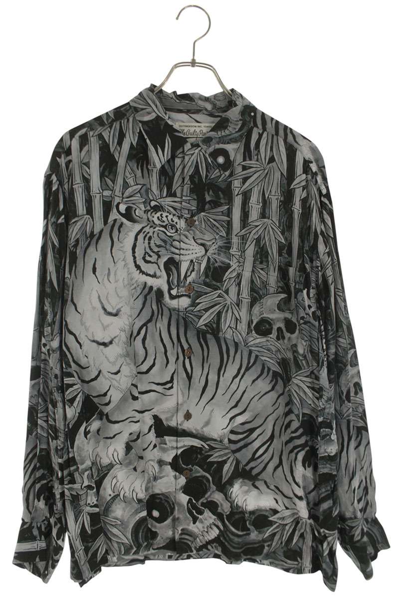 Wacko Maria Print Long Sleeve Shirt White x Black Size XL