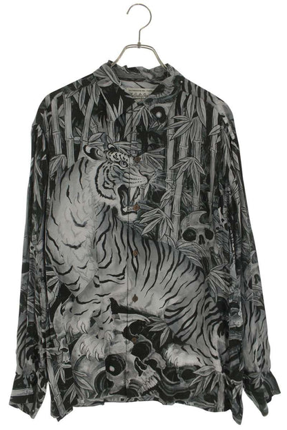 Wacko Maria Print Long Sleeve Shirt White x Black Size XL