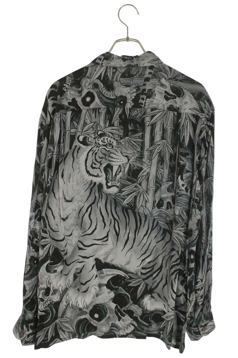 Wacko Maria Print Long Sleeve Shirt White x Black Size XL