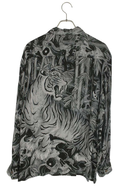 Wacko Maria Print Long Sleeve Shirt White x Black Size XL