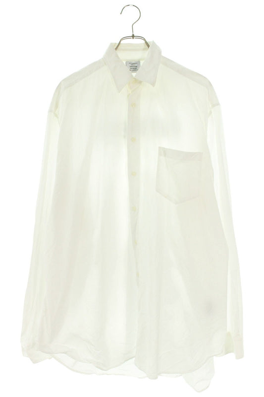 Vetements Logo Oversized Long Sleeve Shirt White Size S