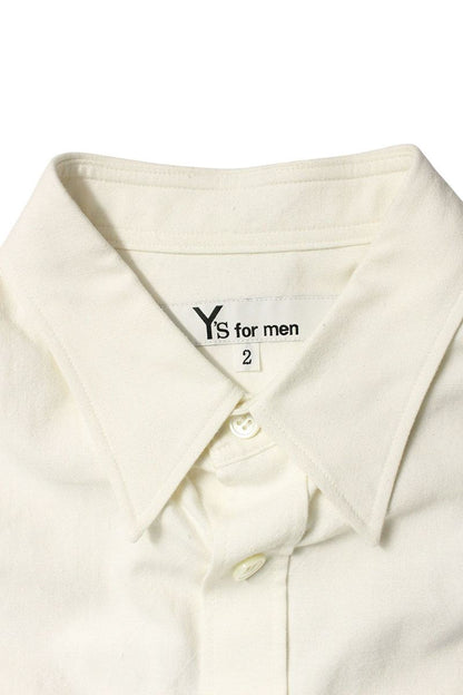 Y's for Men KHADI DOUBLE POCKET SHIRT White Size M