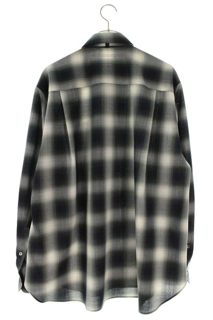 Tamme Polyester Wool Blend Necktie Check Long Sleeve Shirt Size S