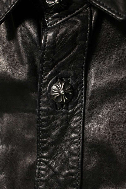 Chrome Hearts Cross Ball Button Fleur-de-lis Leather Size S