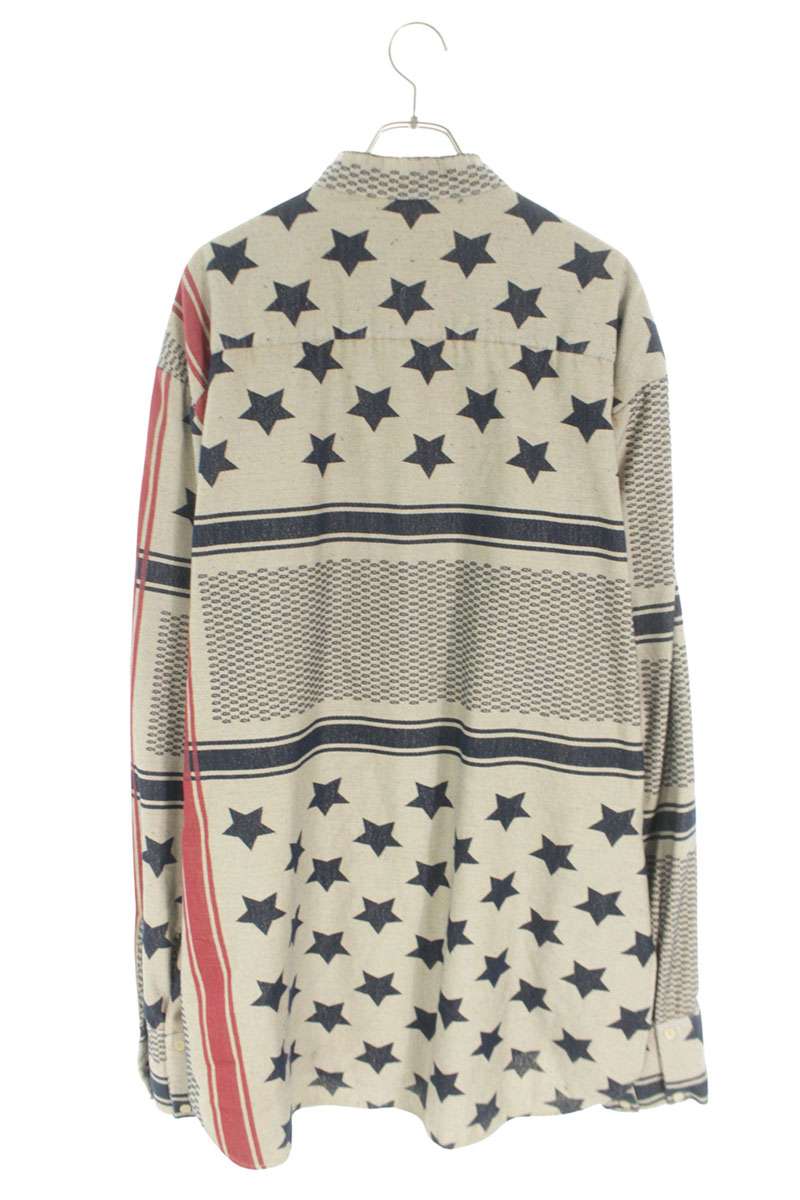424 American Flag Print Long Sleeve Shirt Multi Size XXL