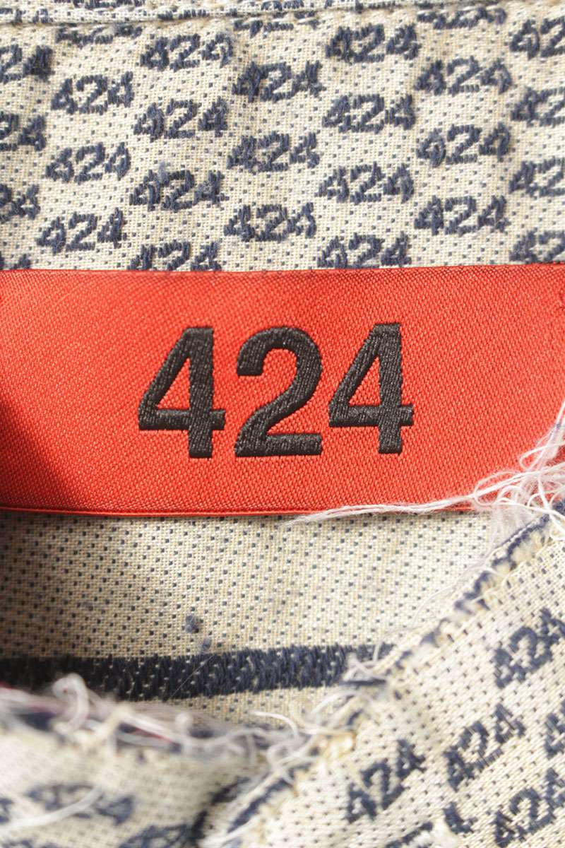 424 American Flag Print Long Sleeve Shirt Multi Size XXL