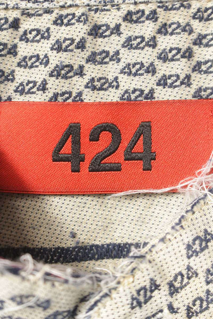 424 American Flag Print Long Sleeve Shirt Multi Size XXL