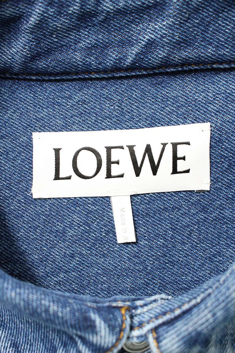 LOEWE Anagram Embroidered Oversized Denim Shirt Size XL