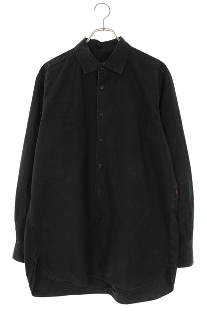 CASEY CASEY Black Paper Cotton Long Sleeve Shirt Size S