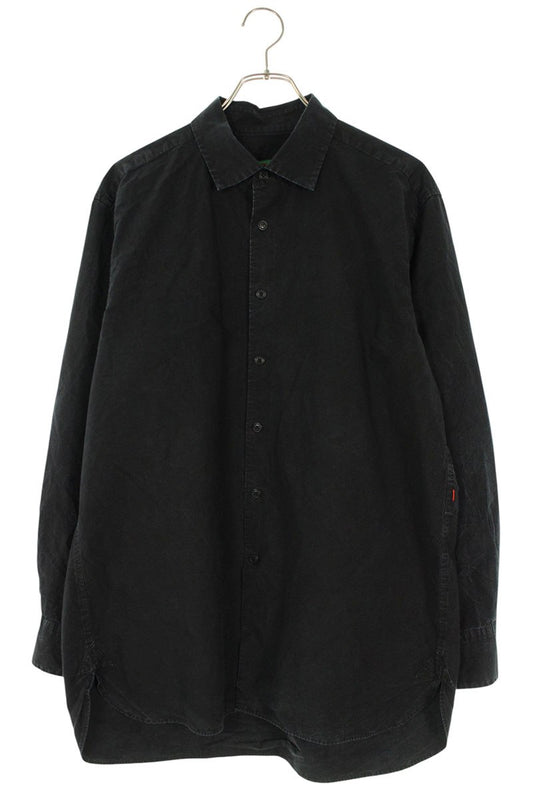 CASEY CASEY Black Paper Cotton Long Sleeve Shirt Size S