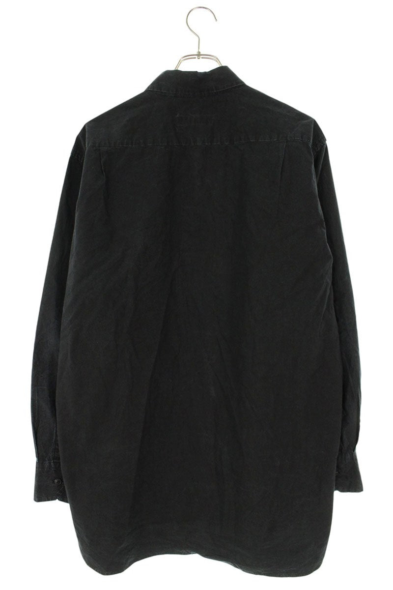 CASEY CASEY Black Paper Cotton Long Sleeve Shirt Size S