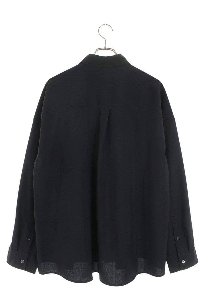 Marni 25AW Tropical Wool Patchwork Long Sleeve Shirt Size S