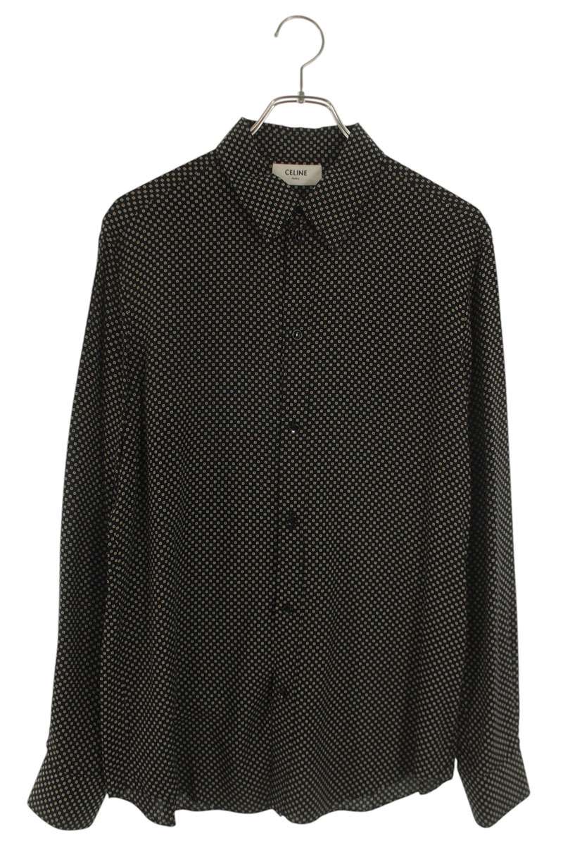 CELINE All-Over Print Viscose Classic Shirt Size XXS