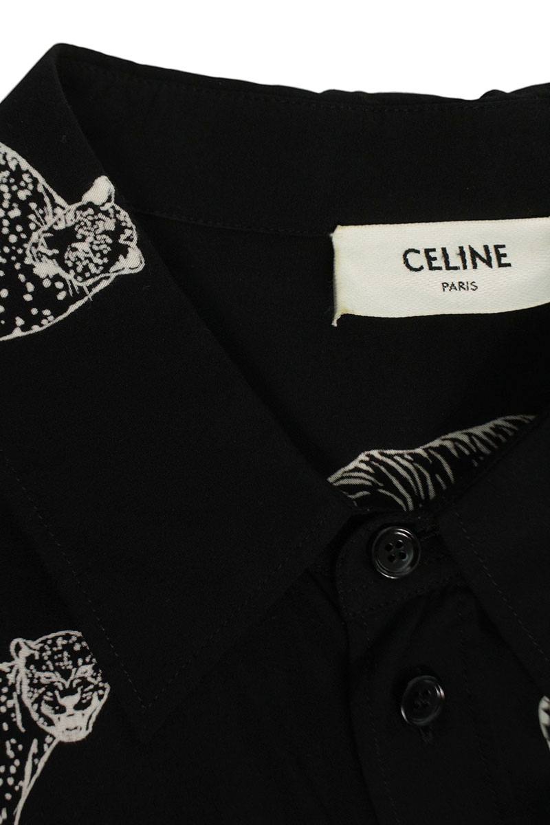 CELINE Animal All-Over Print Rayon Shirt Size XXL