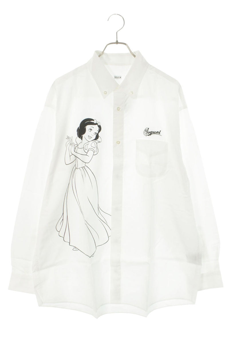 SEQUEL 24AW Snow White Print Cotton Shirt White Size XL