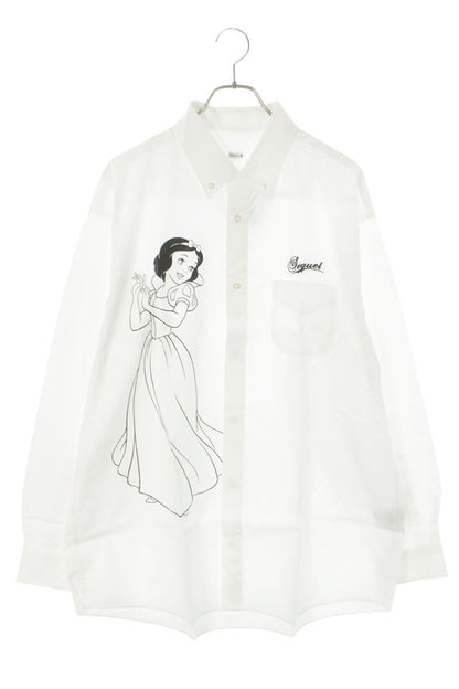 SEQUEL 24AW Snow White Print Cotton Shirt White Size XL