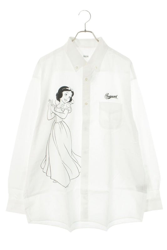 SEQUEL 24AW Snow White Print Cotton Shirt White Size XL