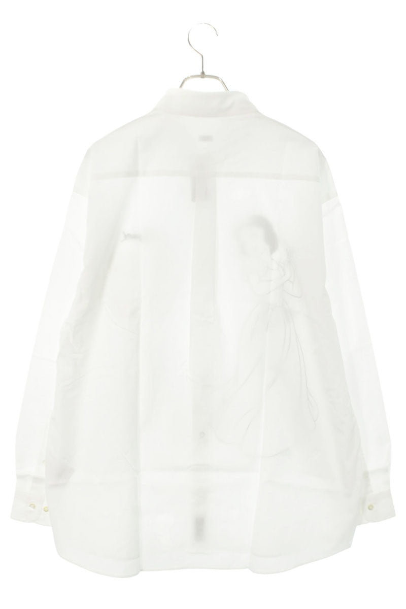 SEQUEL 24AW Snow White Print Cotton Shirt White Size XL