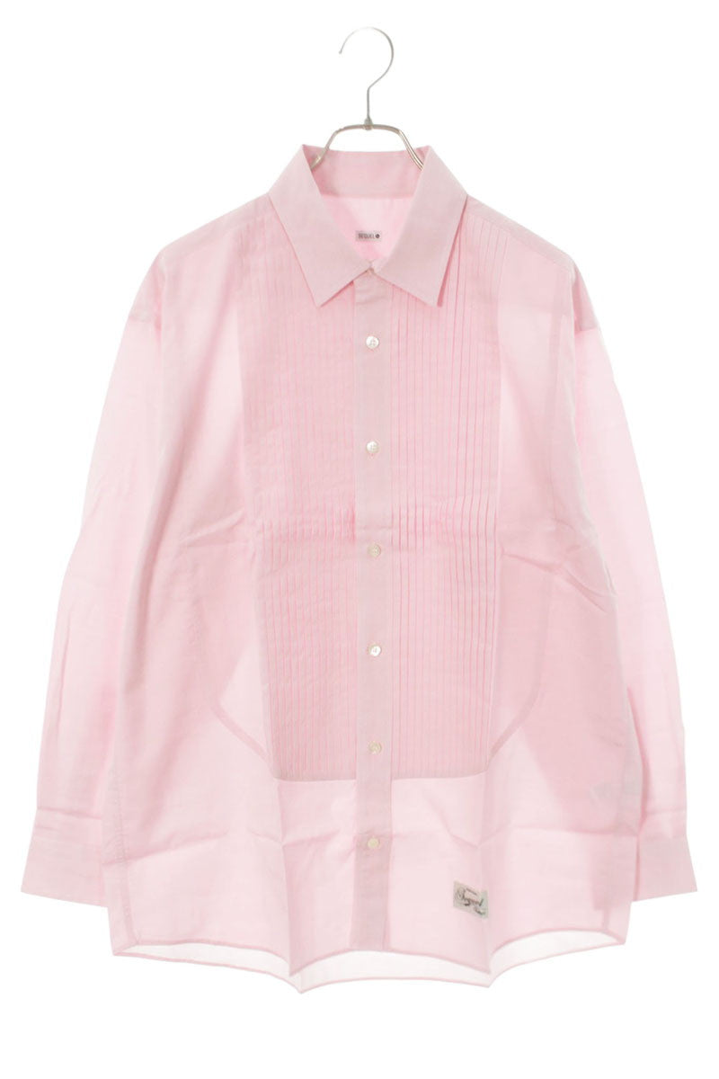 SEQUEL 25SS Pleated Cotton Long Sleeve Shirt Pink Size L