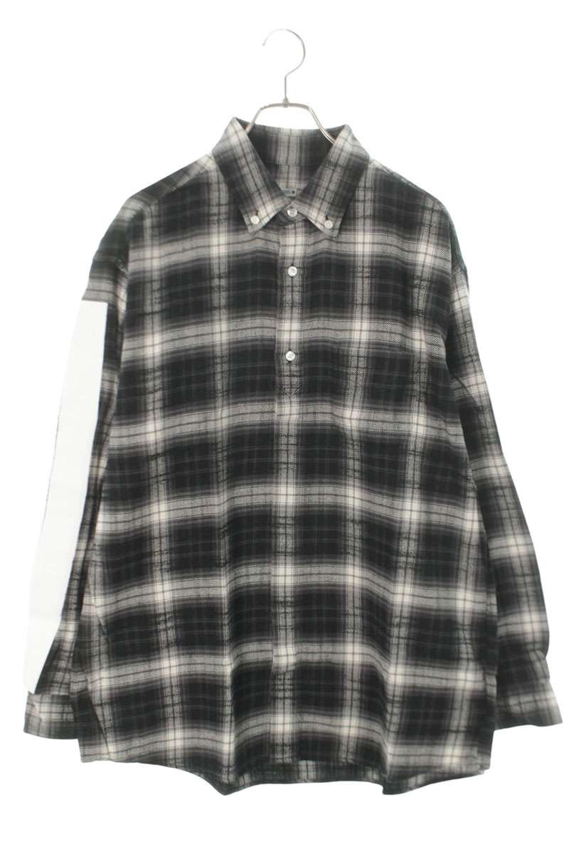 SEQUEL 24AW WEEKEND Check Cotton Shirt Black Size XL