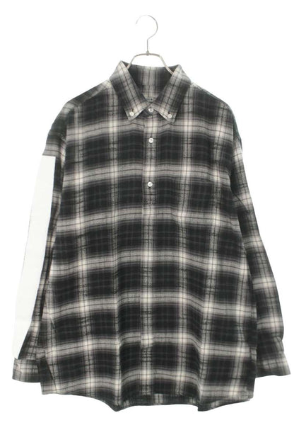 SEQUEL 24AW WEEKEND Check Cotton Shirt Black Size XL