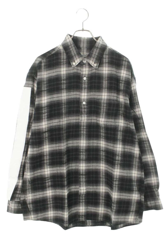 SEQUEL 24AW WEEKEND Check Cotton Shirt Black Size XL