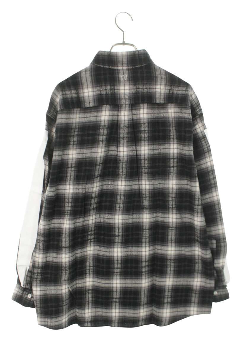 SEQUEL 24AW WEEKEND Check Cotton Shirt Black Size XL
