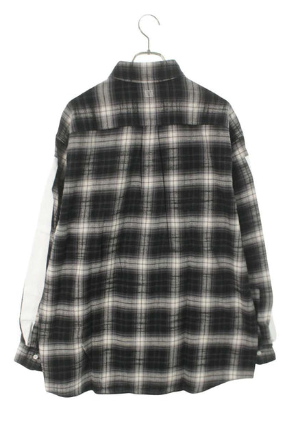 SEQUEL 24AW WEEKEND Check Cotton Shirt Black Size XL