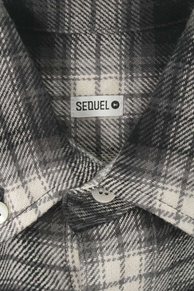 SEQUEL 24AW WEEKEND Check Cotton Shirt Black Size XL