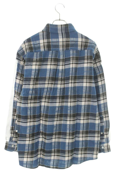 SEQUEL 24AW WEEKEND Check Cotton Shirt Blue Size XL