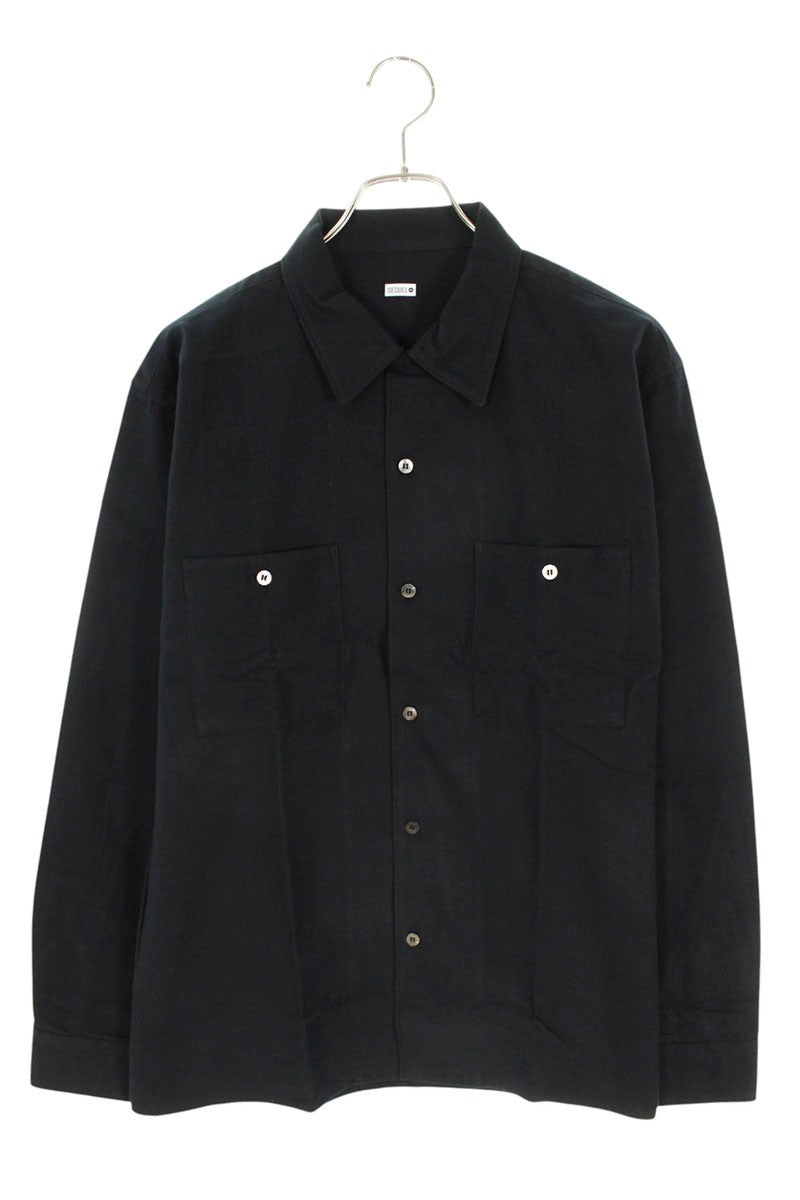 SEQUEL 24AW Open Collar Cotton Shirt Black Size M
